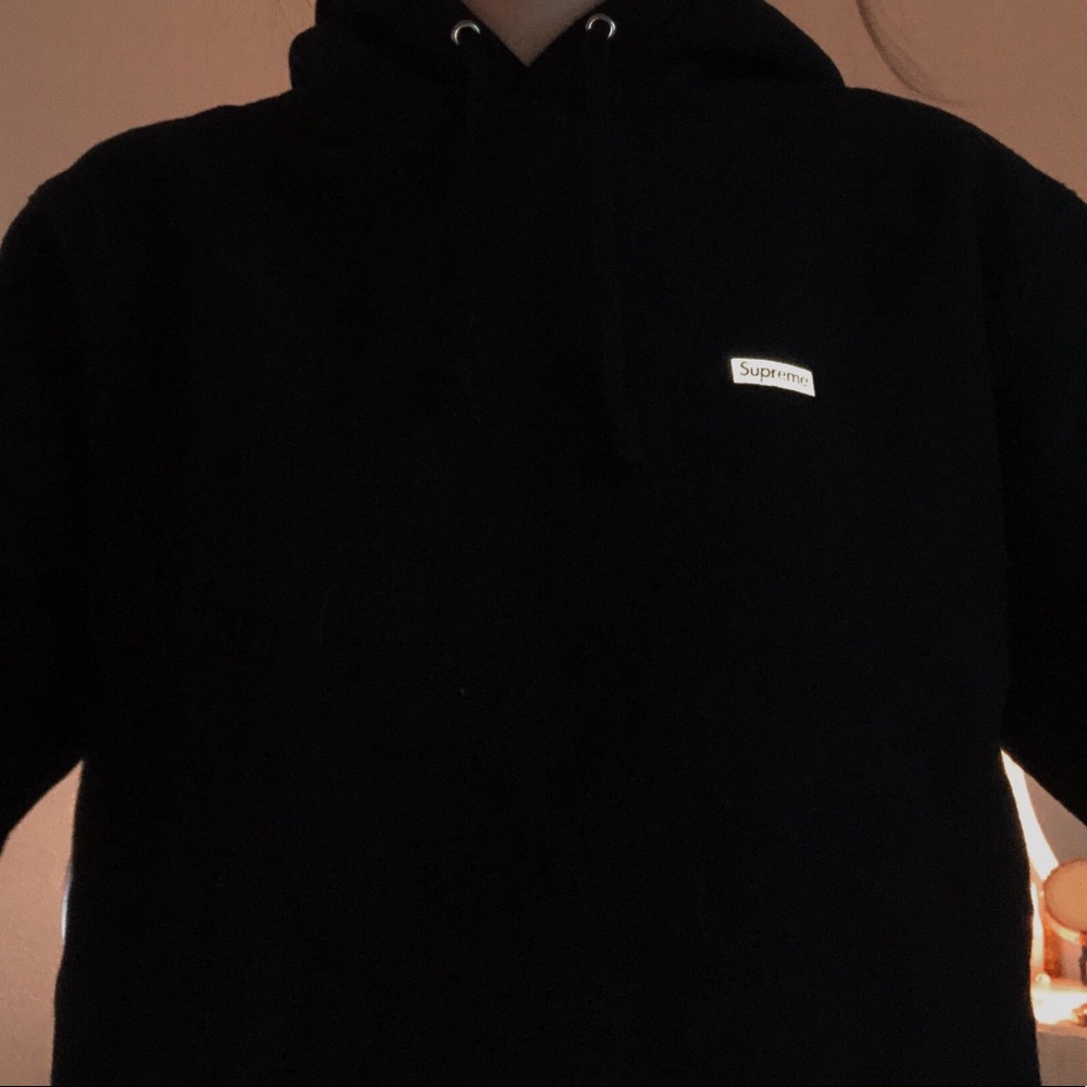 supreme reflective logo hoodie